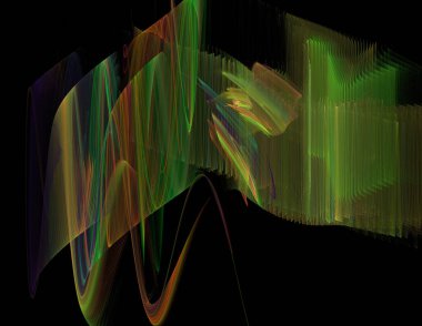 Siyah Renk Üzerine Bir Dijital Fraktal Resmi