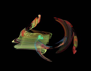 Siyah Renk Üzerine Bir Dijital Fraktal Resmi