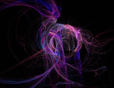 Siyah Renk Üzerine Bir Dijital Fraktal Resmi