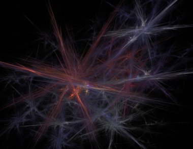 Siyah Renk Üzerine Bir Dijital Fraktal Resmi