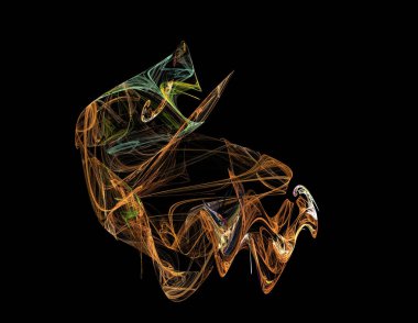 Siyah Renk Üzerine Bir Dijital Fraktal Resmi