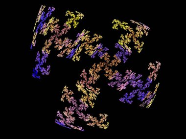 Siyah Renk Üzerine Bir Dijital Fraktal Resmi