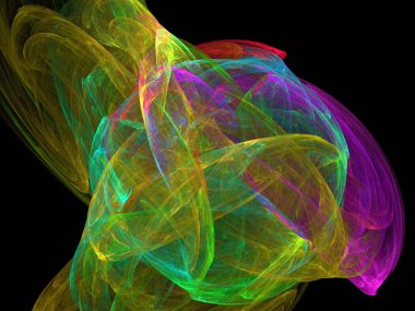 Siyah Renk Üzerine Bir Dijital Fraktal Resmi