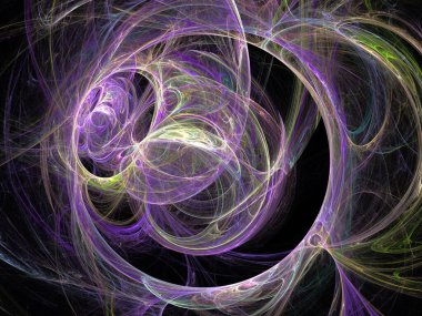 Siyah Renk Üzerine Bir Dijital Fraktal Resmi