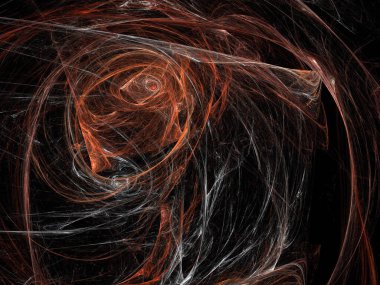 Siyah Renk Üzerine Bir Dijital Fraktal Resmi