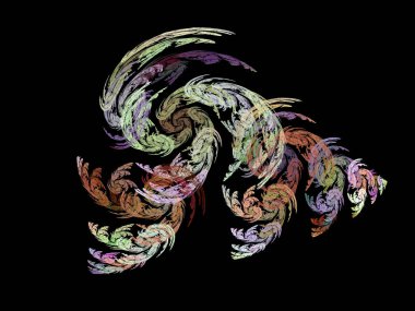 Siyah Renk Üzerine Bir Dijital Fraktal Resmi