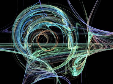 Siyah Renk Üzerine Bir Dijital Fraktal Resmi