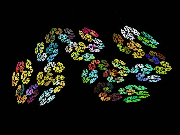 Siyah Renk Üzerine Bir Dijital Fraktal Resmi