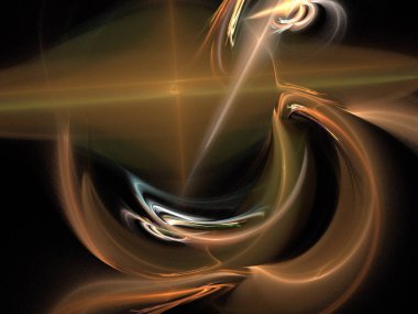 Siyah Renk Üzerine Bir Dijital Fraktal Resmi