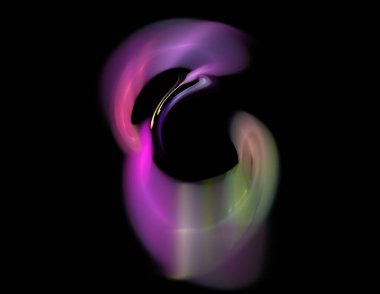 Siyah Renk Üzerine Bir Dijital Fraktal Resmi