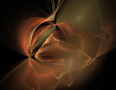 Siyah Renk Üzerine Bir Dijital Fraktal Resmi