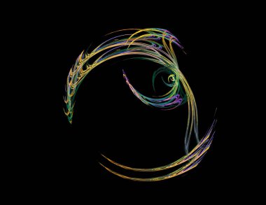 Siyah Renk Üzerine Bir Dijital Fraktal Resmi