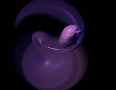 Siyah Renk Üzerine Bir Dijital Fraktal Resmi