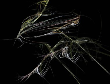 Siyah Renk Üzerine Bir Dijital Fraktal Resmi