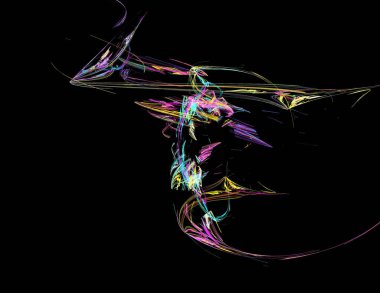 Siyah Renk Üzerine Bir Dijital Fraktal Resmi