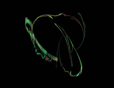 Siyah Renk Üzerine Bir Dijital Fraktal Resmi