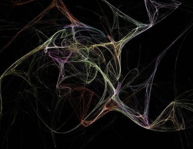 Siyah Renk Üzerine Bir Dijital Fraktal Resmi