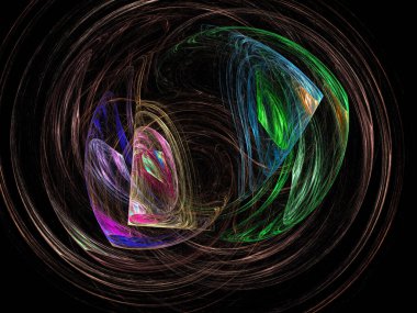 Siyah Renk Üzerine Bir Dijital Fraktal Resmi