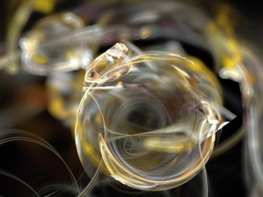 Siyah Renk Üzerine Bir Dijital Fraktal Resmi