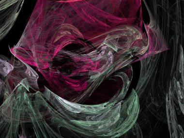 Siyah Renk Üzerine Bir Dijital Fraktal Resmi