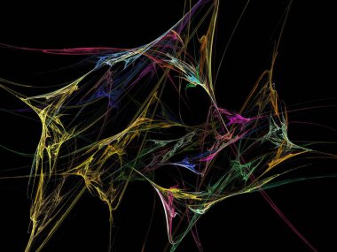 Siyah Renk Üzerine Bir Dijital Fraktal Resmi