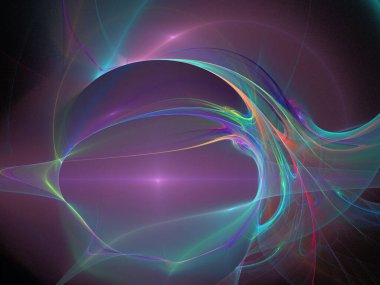 Siyah Renk Üzerine Bir Dijital Fraktal Resmi