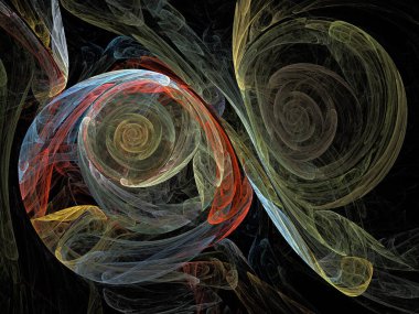 Siyah Renk Üzerine Bir Dijital Fraktal Resmi