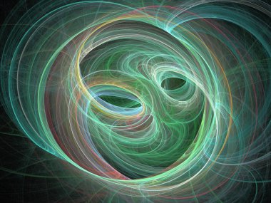 Siyah Renk Üzerine Bir Dijital Fraktal Resmi