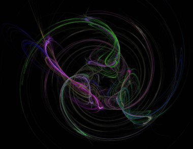 Siyah Renk Üzerine Bir Dijital Fraktal Resmi