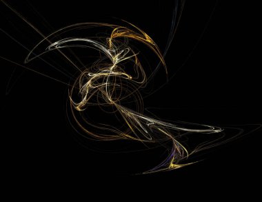 Siyah Renk Üzerine Bir Dijital Fraktal Resmi