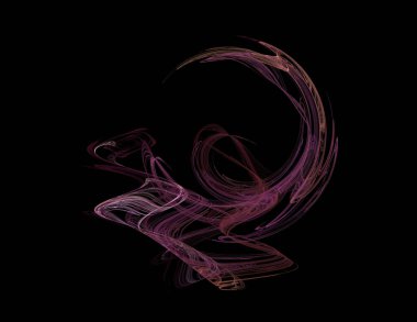 Siyah Renk Üzerine Bir Dijital Fraktal Resmi