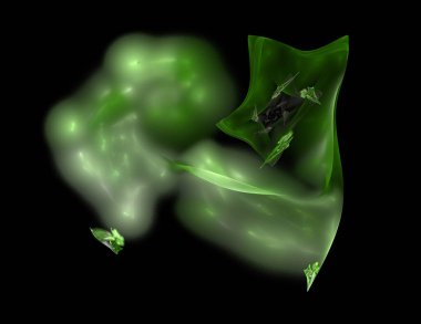 Siyah Renk Üzerine Bir Dijital Fraktal Resmi