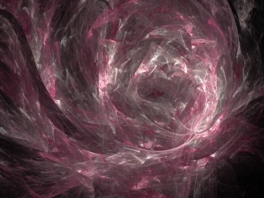 Siyah Renk Üzerine Bir Dijital Fraktal Resmi