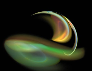 Siyah Renk Üzerine Bir Dijital Fraktal Resmi