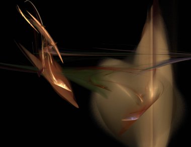 Siyah Renk Üzerine Bir Dijital Fraktal Resmi