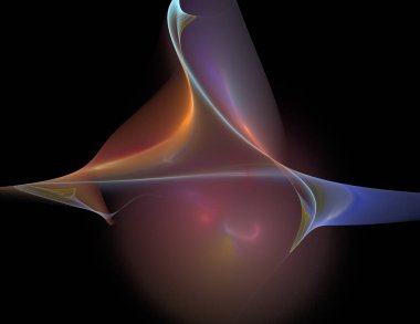 Siyah Renk Üzerine Bir Dijital Fraktal Resmi