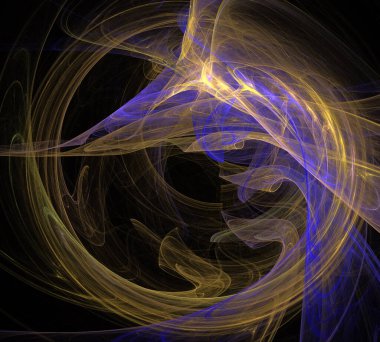 Siyah Renk Üzerine Bir Dijital Fraktal Resmi