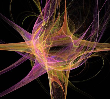 Siyah Renk Üzerine Bir Dijital Fraktal Resmi