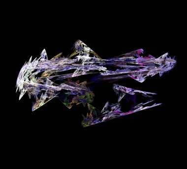 Siyah Renk Üzerine Bir Dijital Fraktal Resmi