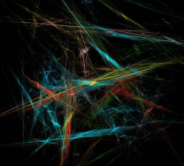 Siyah Renk Üzerine Bir Dijital Fraktal Resmi