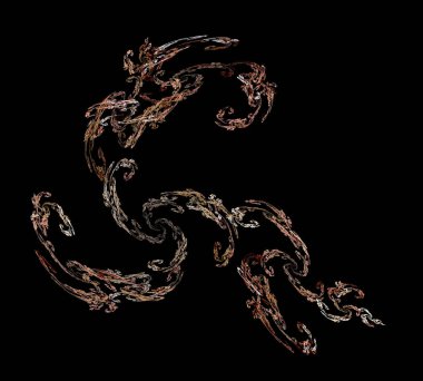 Siyah Renk Üzerine Bir Dijital Fraktal Resmi