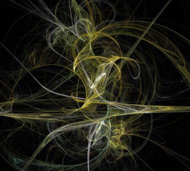 Siyah Renk Üzerine Bir Dijital Fraktal Resmi