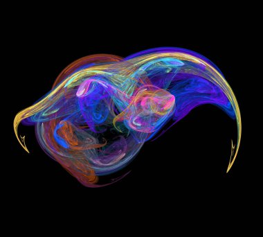 Siyah Renk Üzerine Bir Dijital Fraktal Resmi