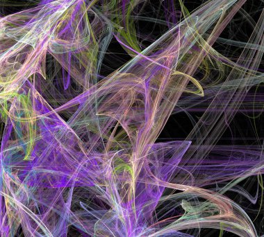 Siyah Renk Üzerine Bir Dijital Fraktal Resmi