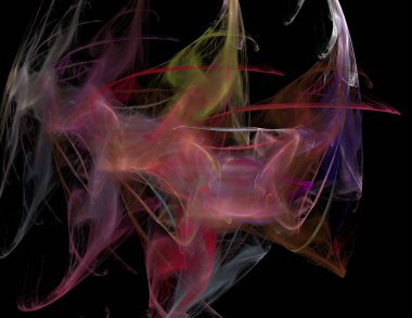 Siyah Renk Üzerine Bir Dijital Fraktal Resmi