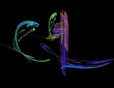 Siyah Renk Üzerine Bir Dijital Fraktal Resmi