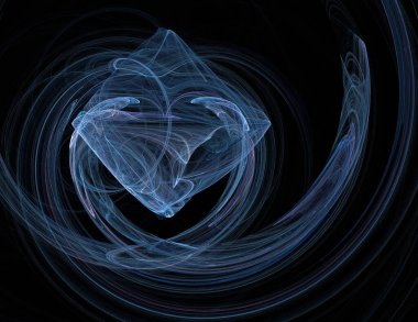 Siyah Renk Üzerine Bir Dijital Fraktal Resmi