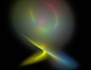 Siyah Renk Üzerine Bir Dijital Fraktal Resmi