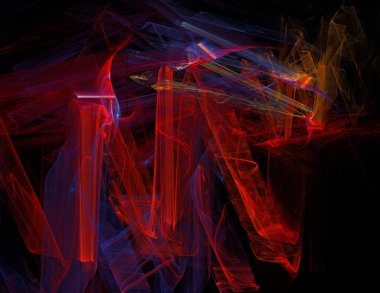 Siyah Renk Üzerine Bir Dijital Fraktal Resmi