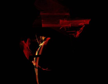 Siyah Renk Üzerine Bir Dijital Fraktal Resmi